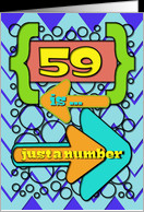 Happy 59th Birthday Just a Number Funny Chevrons and Polka Dots card ...