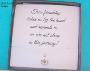 Friendship necklace, journey necklace, sympathy gift, Friendship quote ...