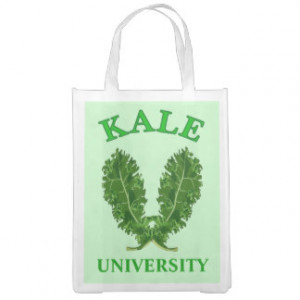 Funny Vegetarian or Vegan Kale University Green Market Totes