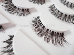 thick long black crisscross false eyelashes fake eye lashes eyelash