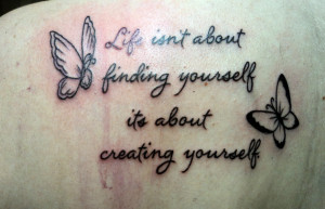 quote butterflies tattoo by Kiartia