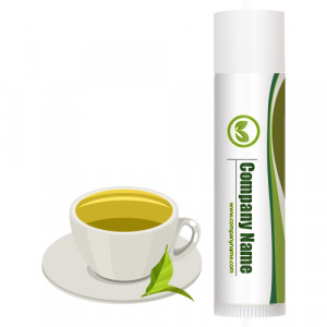 Custom Green Tea Legacy Lip Balm w/ White Tube Cap
