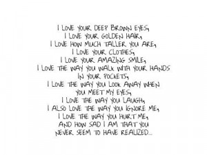 love your deep brown eyes, i love your golden hair, i love how much ...