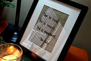DIY: Burlap Quote Picture Frame. cheap too :)
