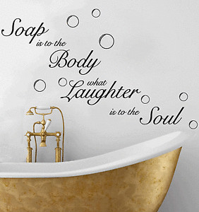 Details about Soap Soak Bubbles Bathroom Quote Toilet Wall Sticker ...