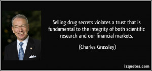 drug secrets violates a trust that is fundamental to the integrity ...