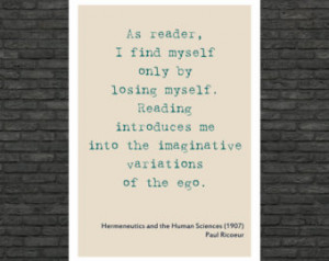 Philosophy art - Paul Ricoeur inspirational quote - educational poster ...