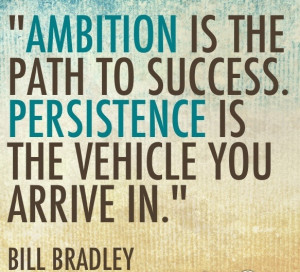 Ambition is the path to success. Persistence is the vehicle you ...