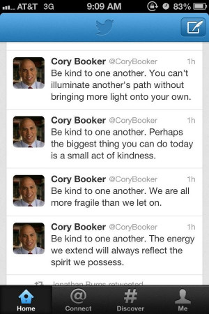 Newark Mayor Cory Booker has some of the most inspiring tweets.