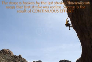 The Stone Is Broken By The Last Stroke~ Perseverance Quote