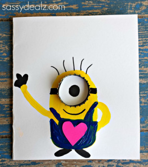 Start by having the kids paint a minion body with yellow paint. Cut ...