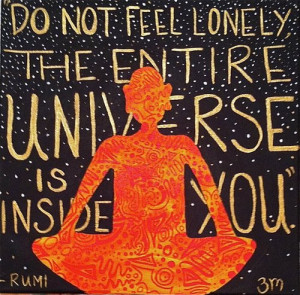 An internet meme with a quote supposedly from Rumi that reads, 