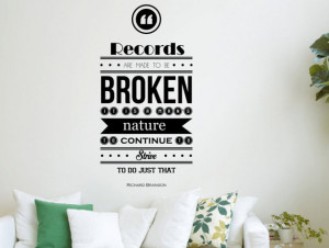 Richard Branson Inspirational Wall Decal Quote 