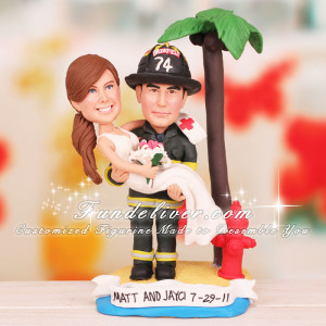nurse and fireman wedding cake toppers | nurse and firefighter cake ...