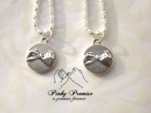 Best Friends Necklaces - His Hers Couples Necklace - Pinky Promise ...