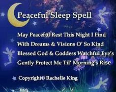 Peaceful Sleep Spell, great simple sleep blessing. More