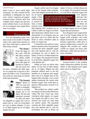 Aubrey Beardsley newsletter with block quote by Andrew McConville