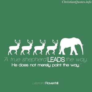 Leonard Ravenhill Quote - Leadrship - 3 reindeer following an elephant