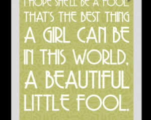 Great Gatsby Quote // Beautiful Lit tle Fool // Daisy Buchanan // Art ...