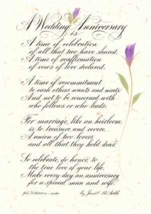 Wedding anniversary poem