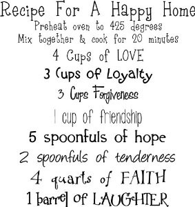 Happy Home Recipe To Vinyl Wall Decal