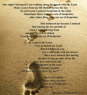 Foot Prints in the sand by Margaret Fishback Powers, poetry for ...