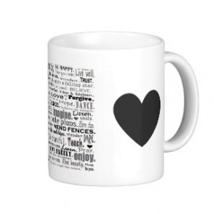 Inspire word art collage coffee mugs