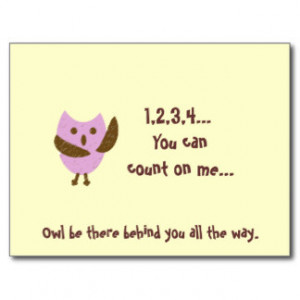 pinkyowl, 1,2,3,4... You can count on me..., Ow... Post Card