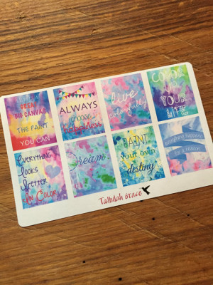 Horizontal & Vertical Color Quotes Planner Stickers | Perfect for Your ...