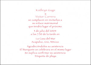 wedding invitation inside (spanish)