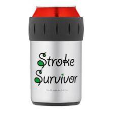 Stroke Survivor - Green Thermos Can Cooler for