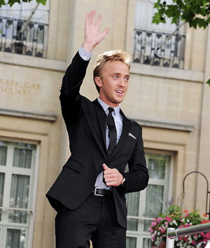 Actor Tom Felton arrives at the World Premiere of 'Harry Potter And ...