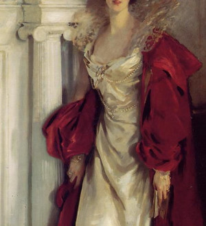 Detail of the portrait Winifred, Duchess of Portland by John Singer ...