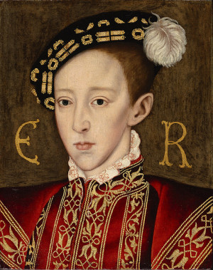 detail from a portrait of King Edward VI, Elizabeth's brother ...