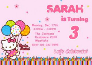 Hello Kitty Personalized Birthday Party Photo Card Invitations Invites ...