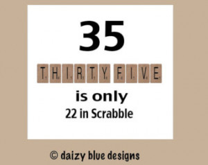 Birthday Card, 35th Birthday, Funny Birthday Cards, Scrabble Birthday ...