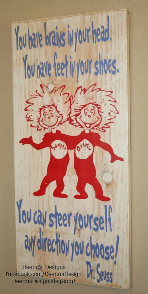 Thing 1 and Thing 2 Customizable Names Dr Seuss quote by DeenasDesign ...