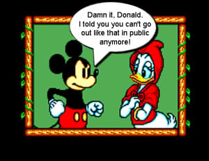 angry anthro cross_dressing disney donald_duck duck mickey_mouse mouse ...