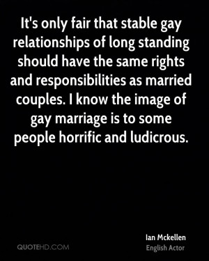 It's only fair that stable gay relationships of long standing should ...