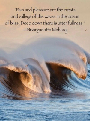 Pain and pleasure are the crests and valleys of the waves in the ocean ...