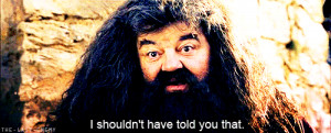 should not have said that #i shouldn't have told you that #hagrid # ...