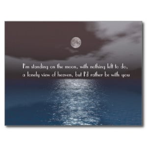 Romantic Night Sea Sky Moonlight Missing You Post Cards