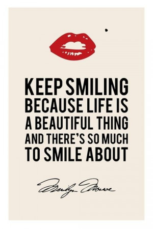Marilyn monroe keep smiling quote