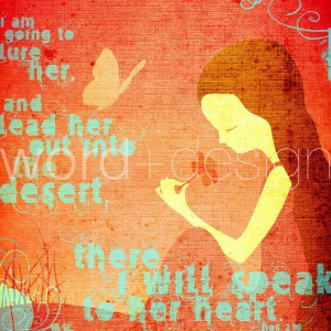 There I Will Speak to Her Heart by WORDdesign on Etsy, $25.00