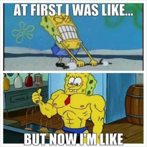 spongebob weight lifting