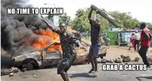 No time to explain, grab a cactus