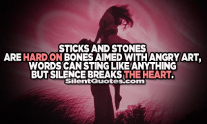 ... Angry Art, Words Can Sting Like Anything But Silence Breaks The Heart