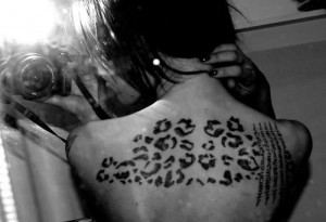 black and white, cheetah, cute, quote, tattoo