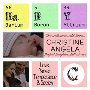 Birth announcement for Christine Angela.
