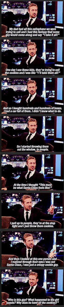 ryan gosling funny quotes about girl scout cookies